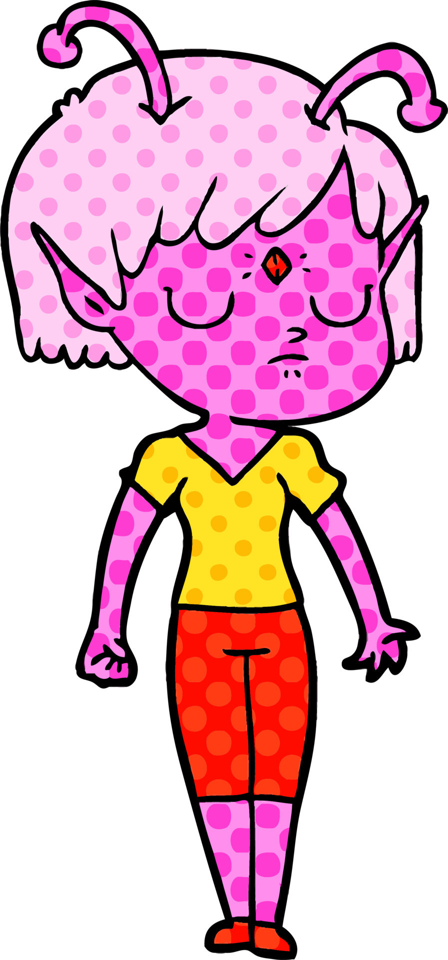 cartoon alien girl 12451464 Vector Art at Vecteezy