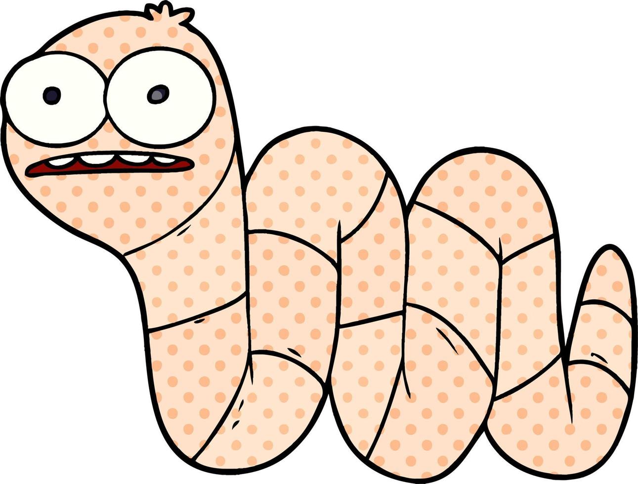 gusano nervioso de dibujos animados vector