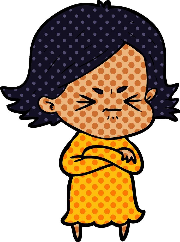 cartoon angry woman vector
