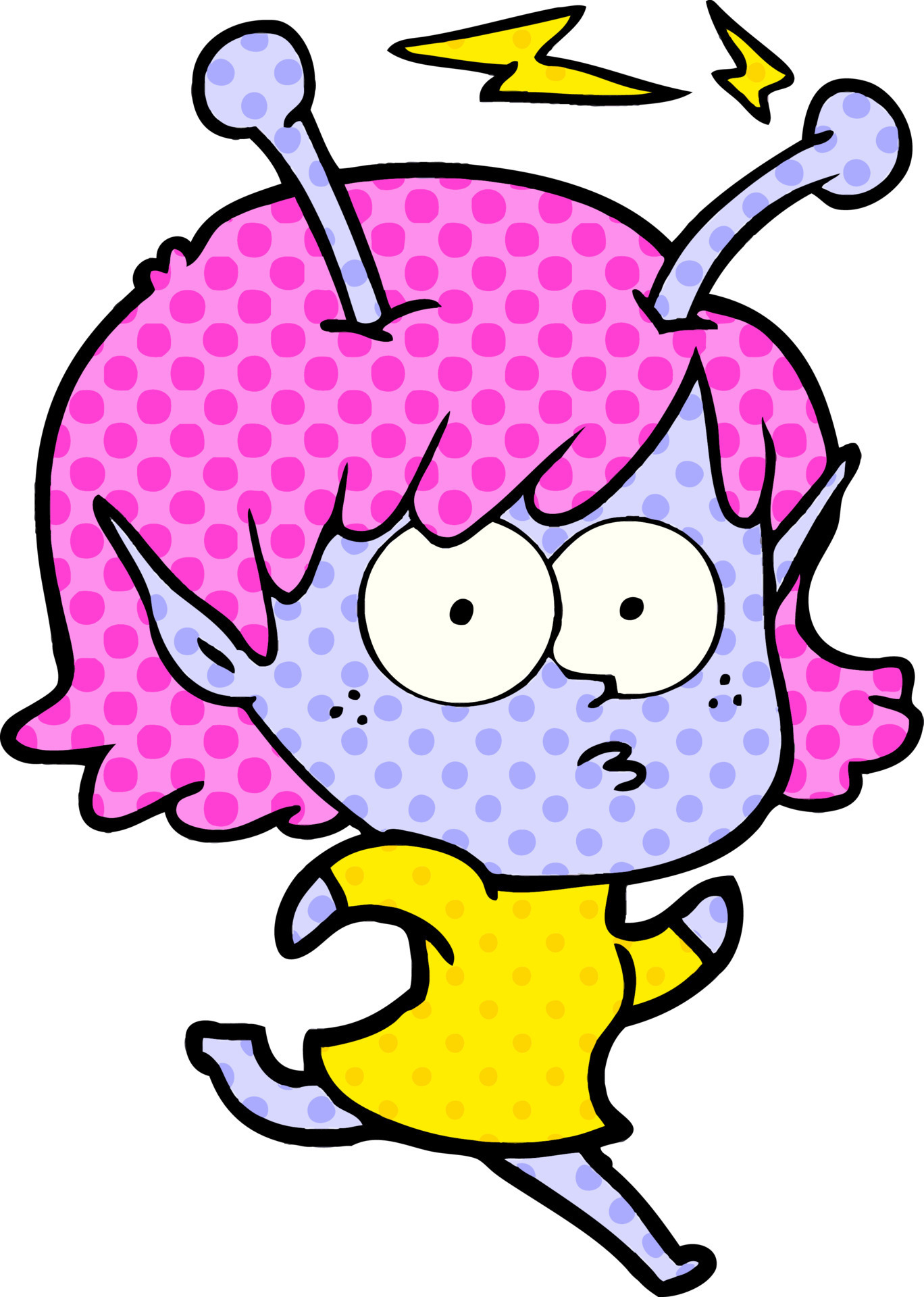 cartoon alien girl 12451475 Vector Art at Vecteezy