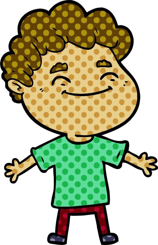 cartoon friendly man vector