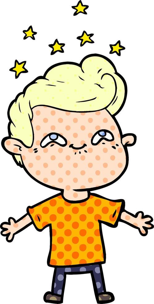happy cartoon boy vector