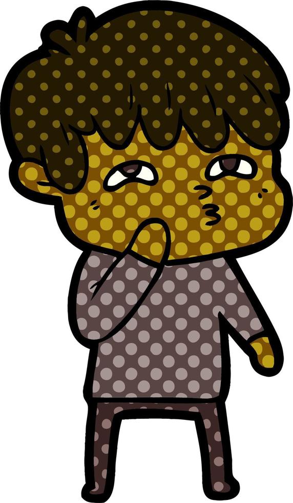 cartoon curious man vector