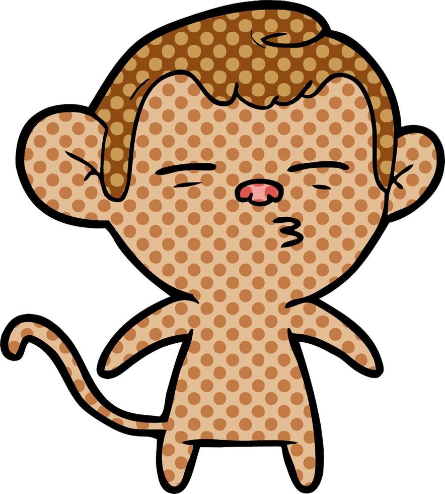 cartoon suspicious monkey vector