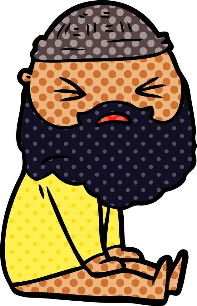 cartoon man with beard vector