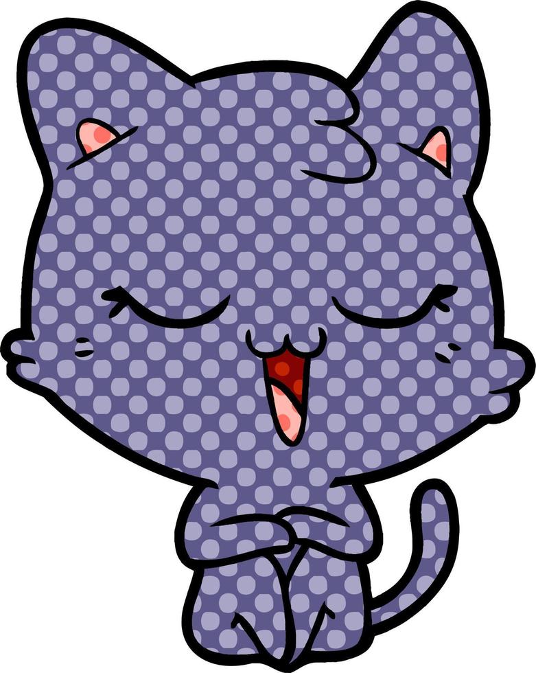 happy cartoon cat vector