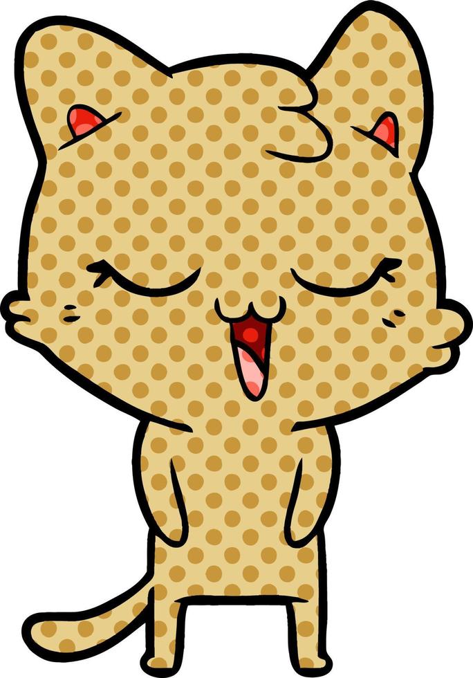 happy cartoon cat vector