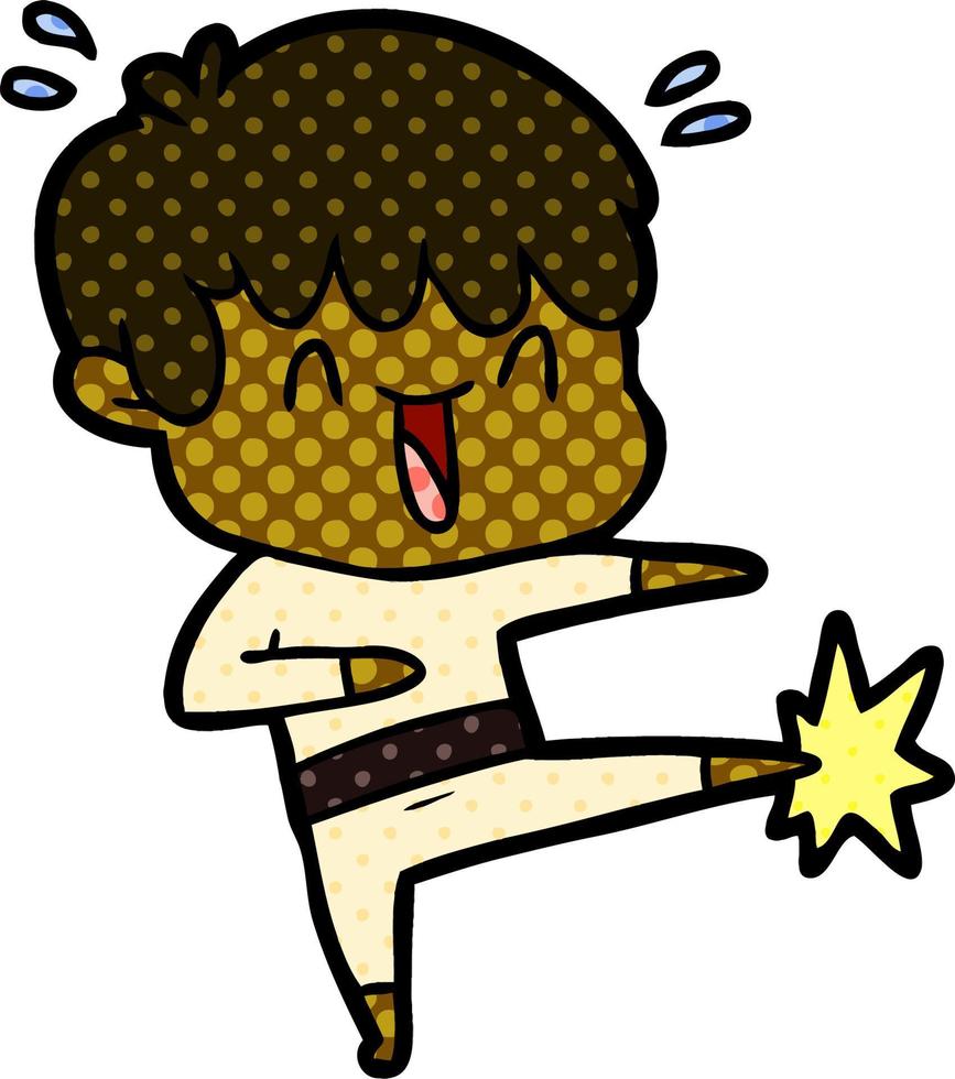 cartoon laughing boy vector