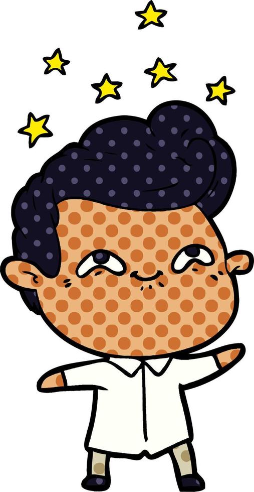 cartoon excited man vector