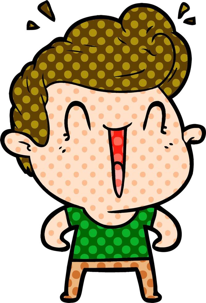 hombre feliz de dibujos animados vector