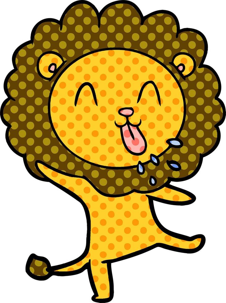 happy cartoon lion vector