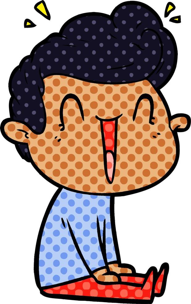 cartoon excited man vector