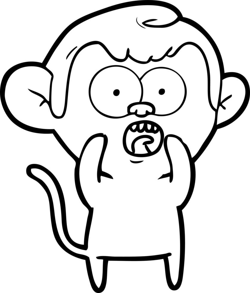 cartoon shocked monkey vector