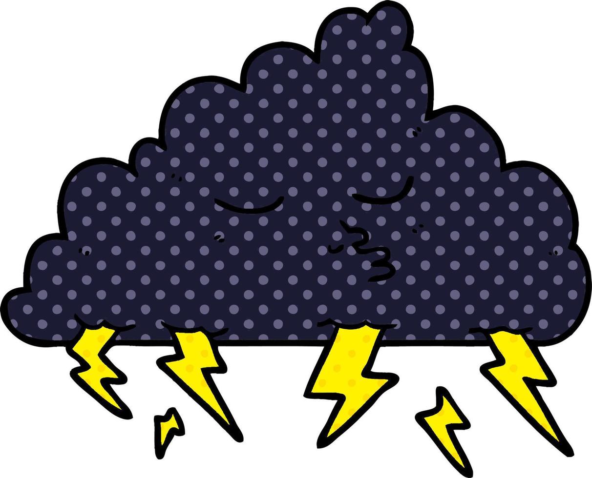 cartoon storm cloud vector