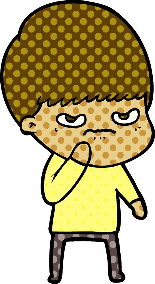 angry cartoon boy vector
