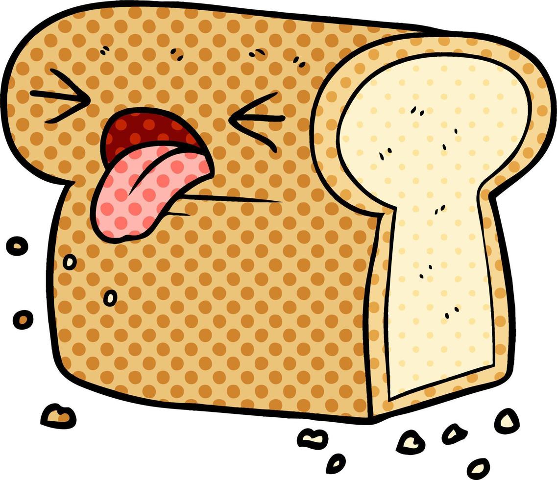 cartoon disgusted loaf of bread vector