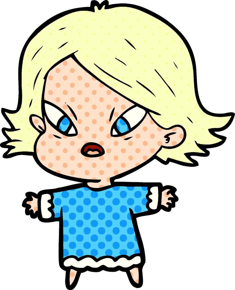 cartoon stressed woman vector