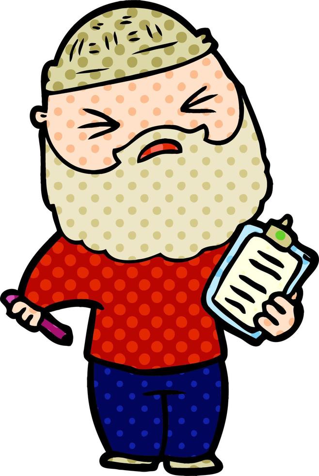 cartoon man with beard vector