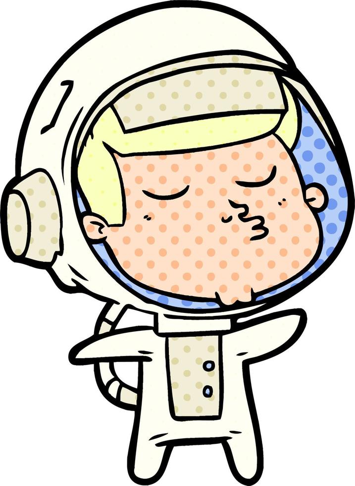 cartoon confident astronaut vector