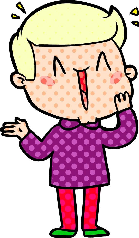 cartoon excited man vector