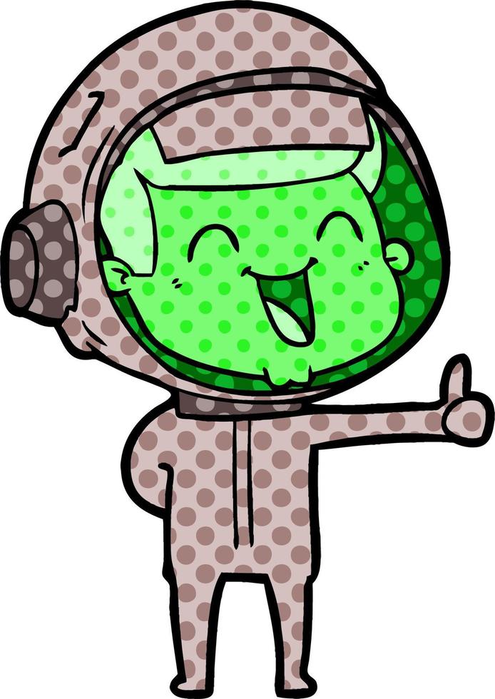 happy cartoon astronaut vector