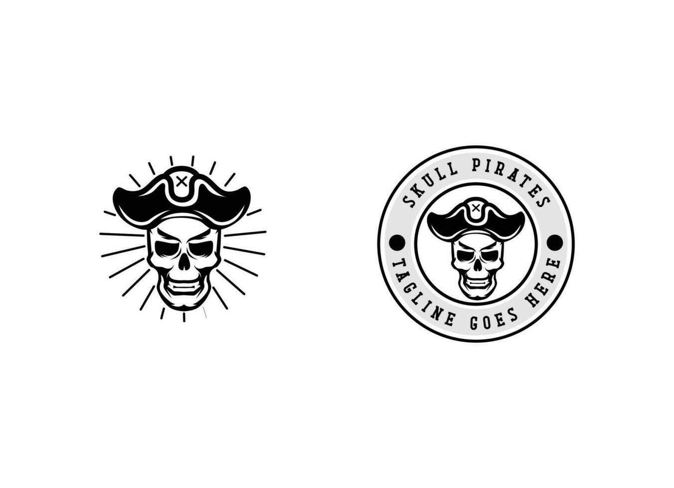 Skull Pirates Logo Design Template vector