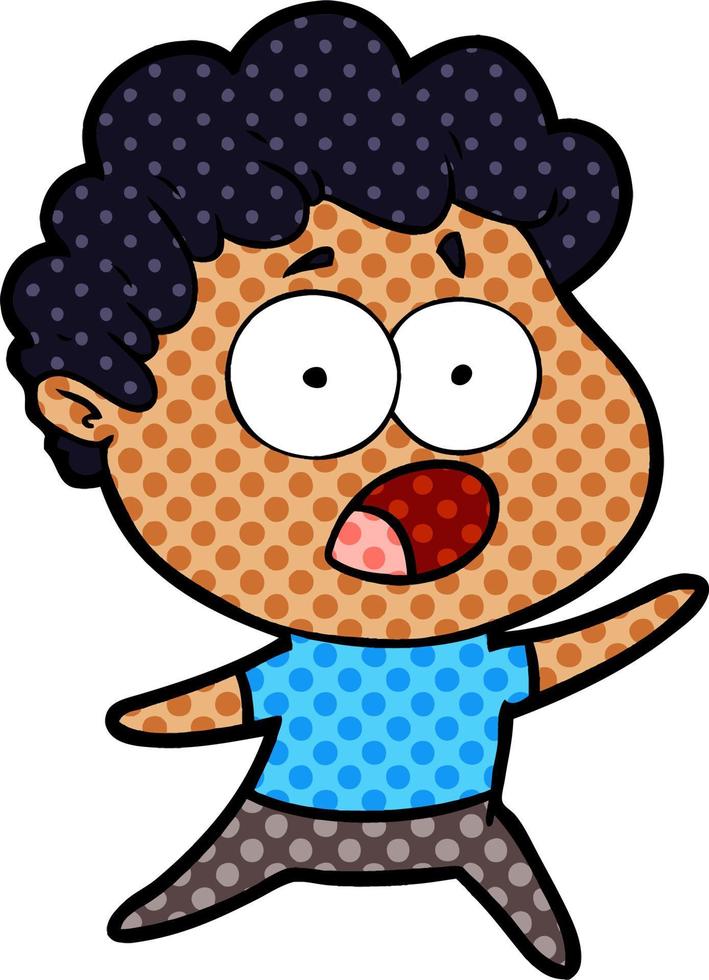 cartoon man gasping in surprise vector