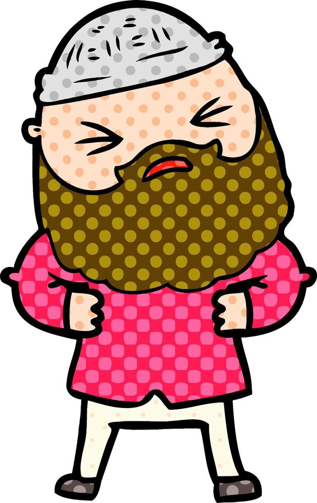 cartoon man with beard vector
