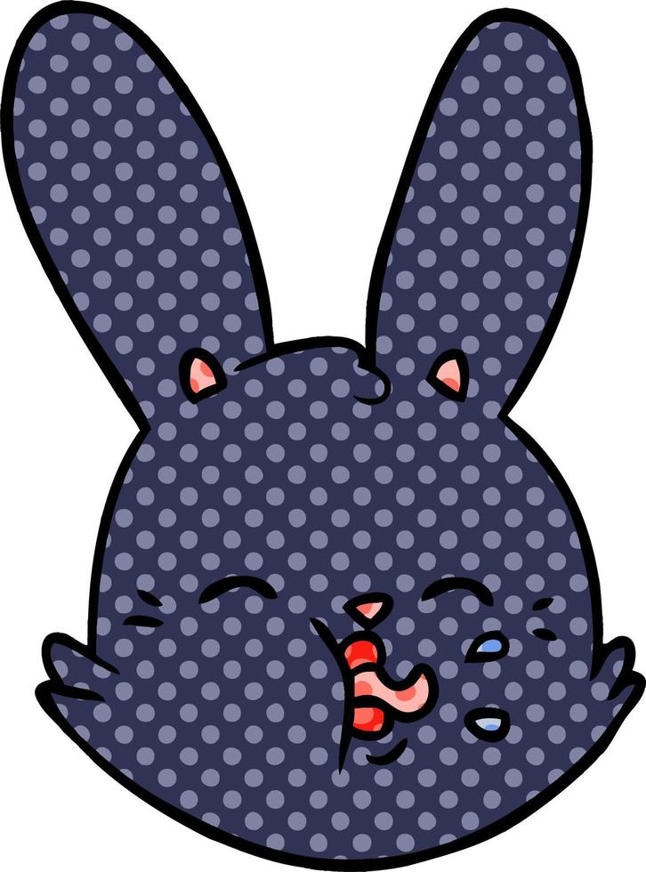 cartoon funny rabbit face vector