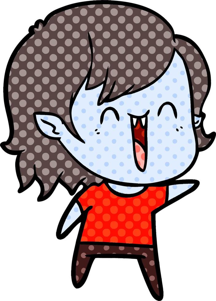 cute cartoon happy vampire girl vector