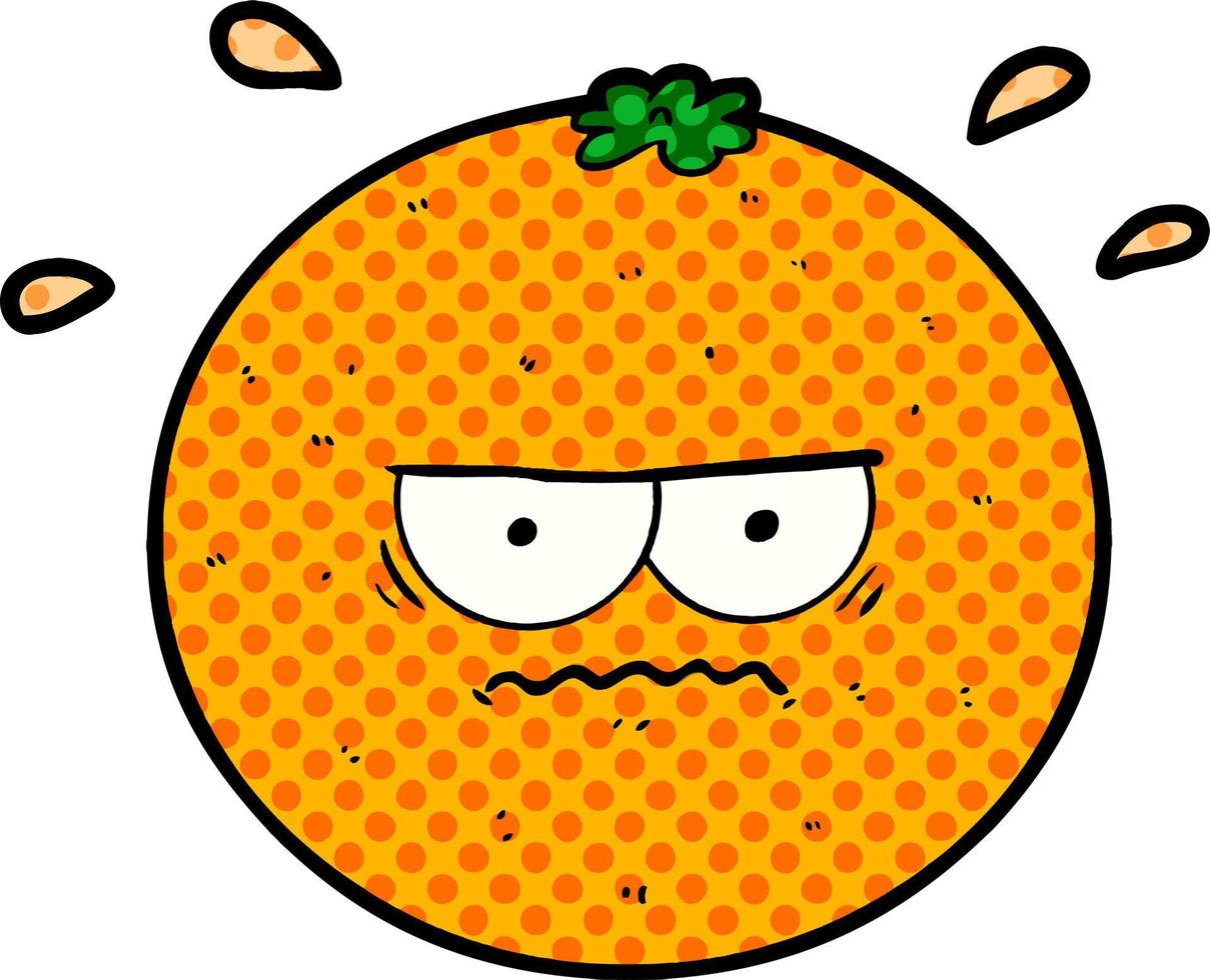 dibujos animados enojado naranja vector