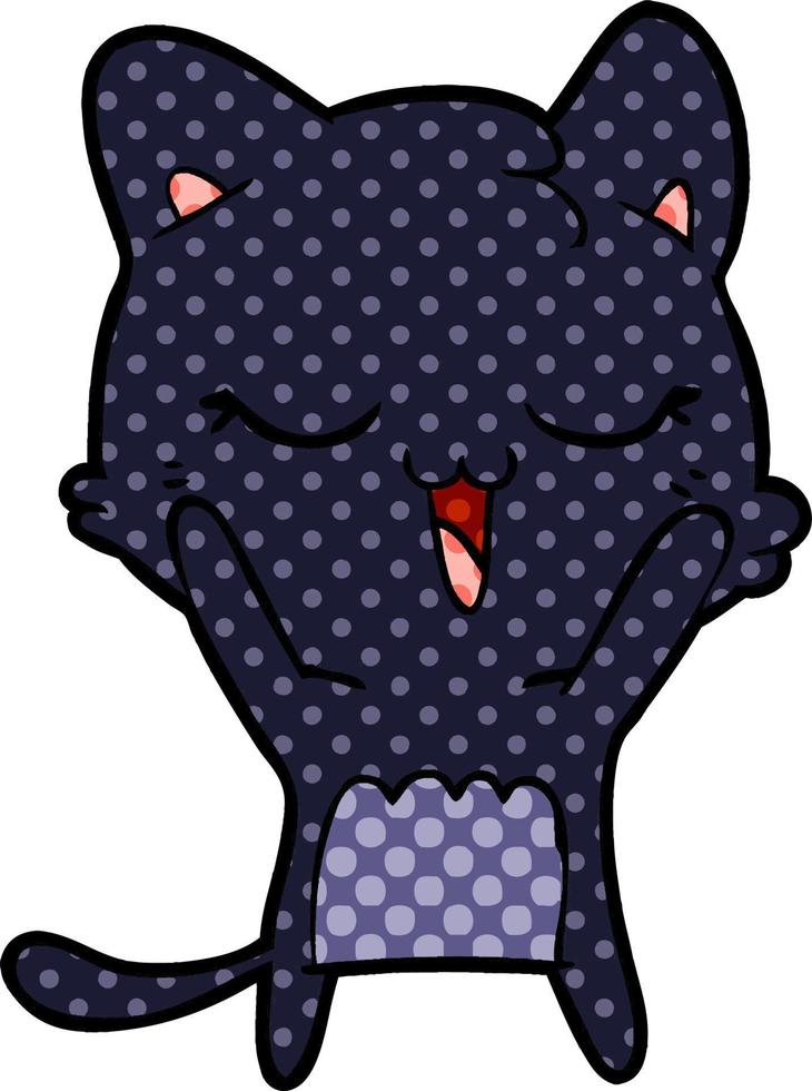 happy cartoon cat vector