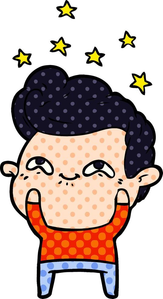 cartoon excited man vector