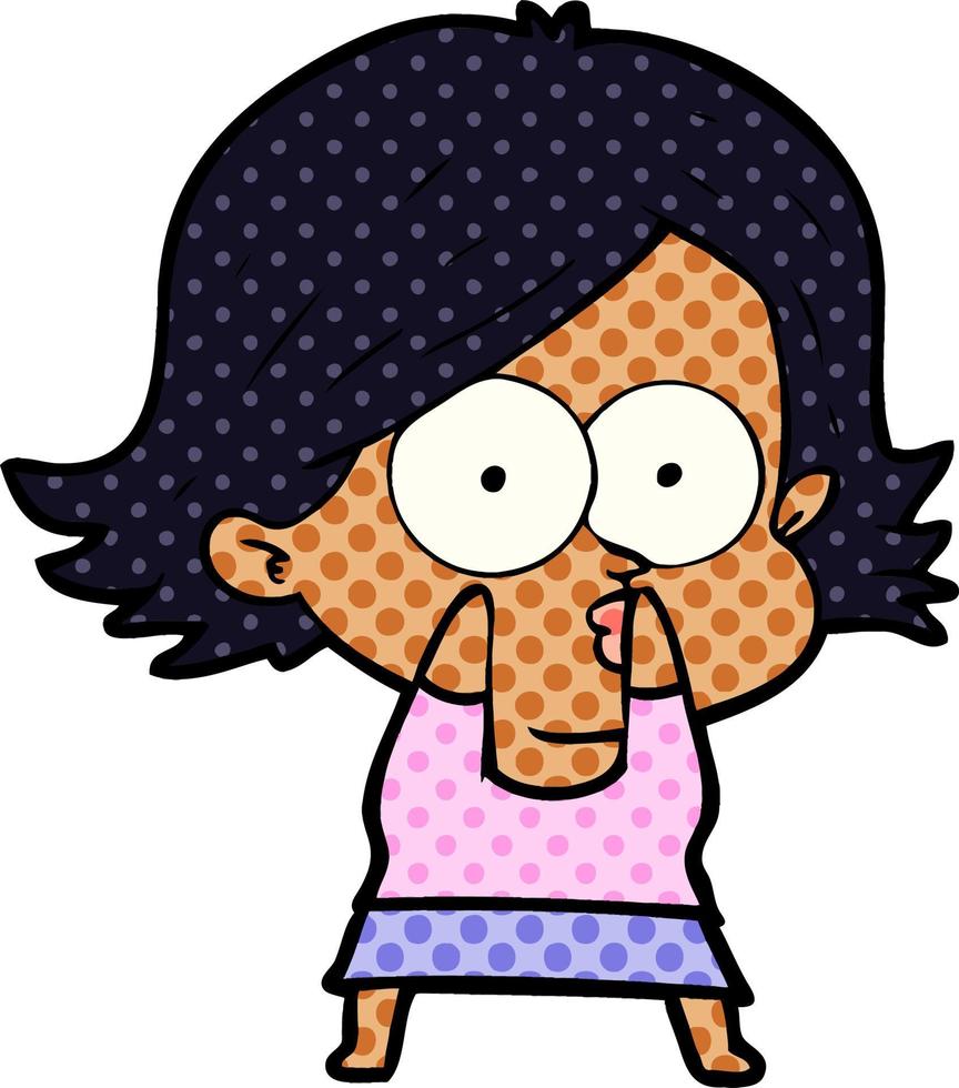 cartoon girl pouting vector