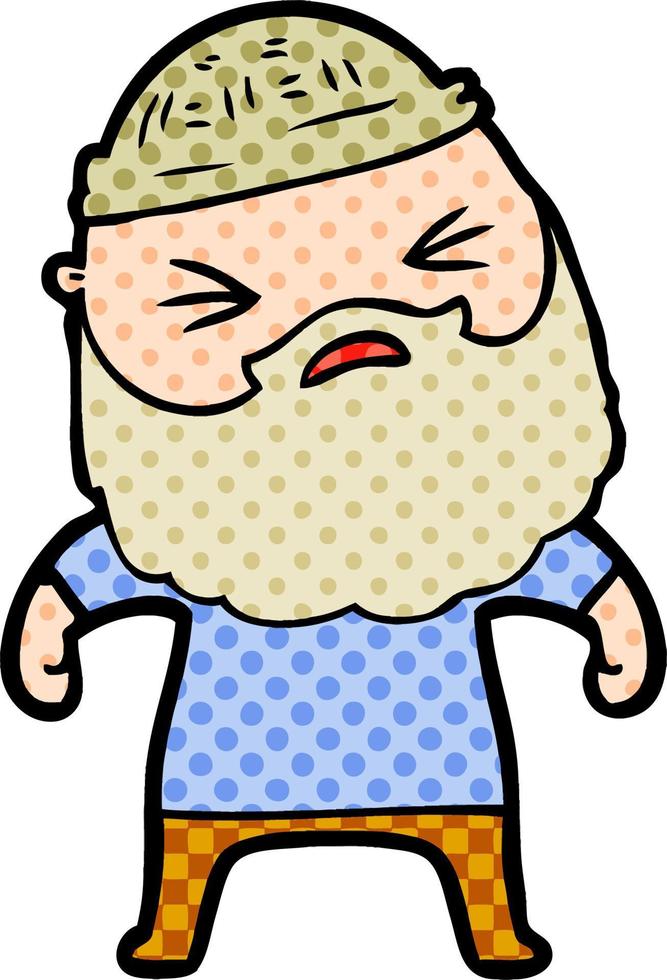 cartoon man with beard vector