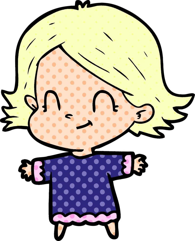 cartoon friendly girl vector