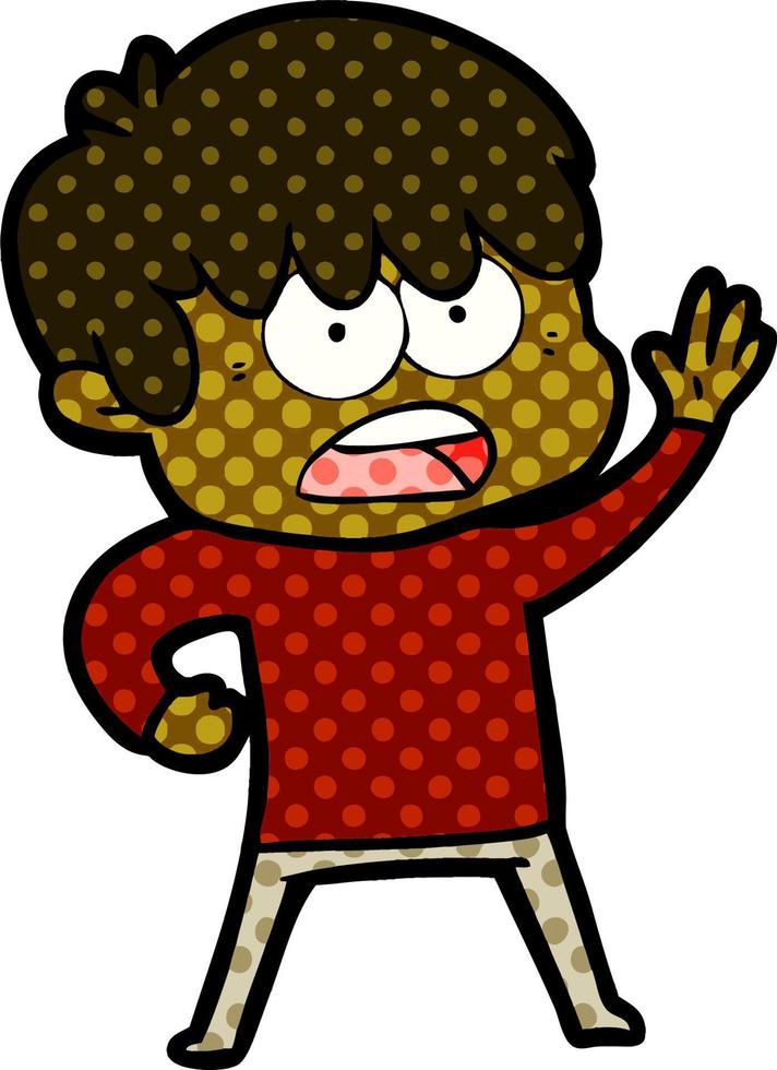 worried cartoon boy vector