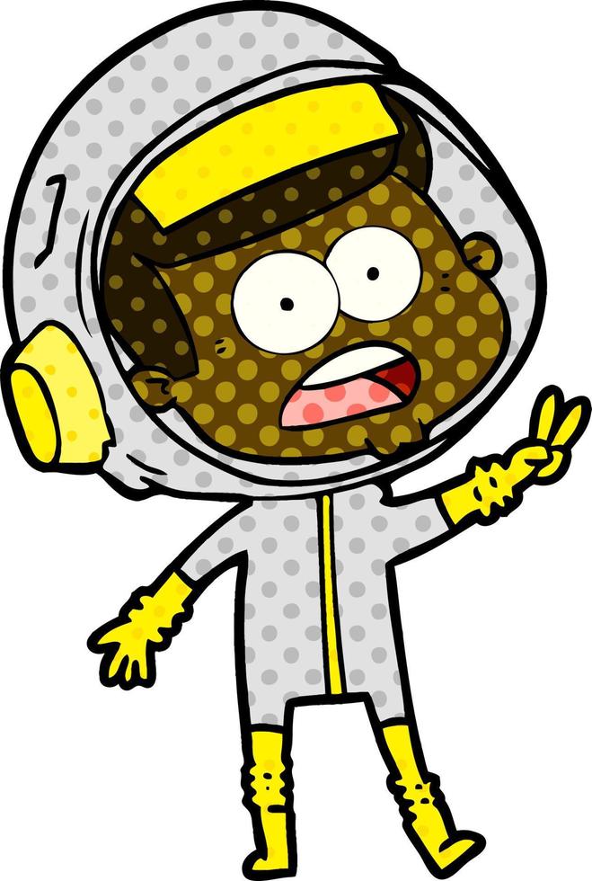 cartoon surprised astronaut vector