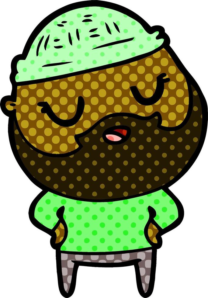 cute cartoon man with beard vector
