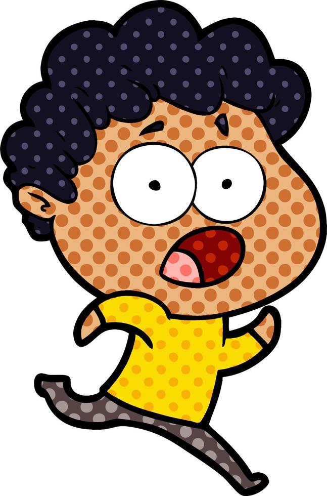 cartoon man gasping in surprise vector