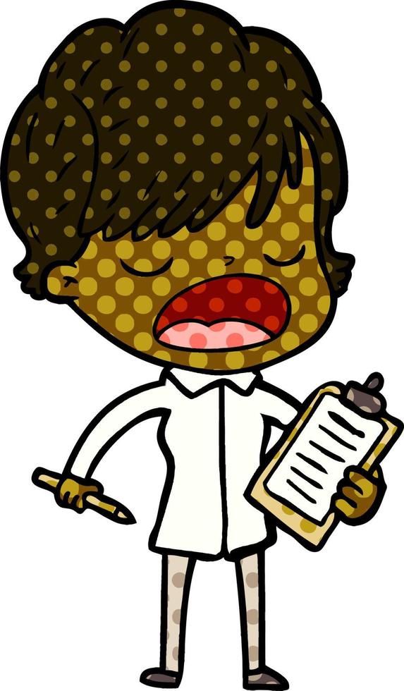 cartoon woman talking vector