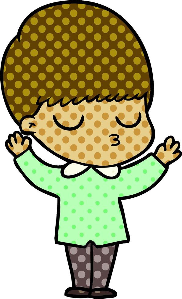 cartoon calm boy vector