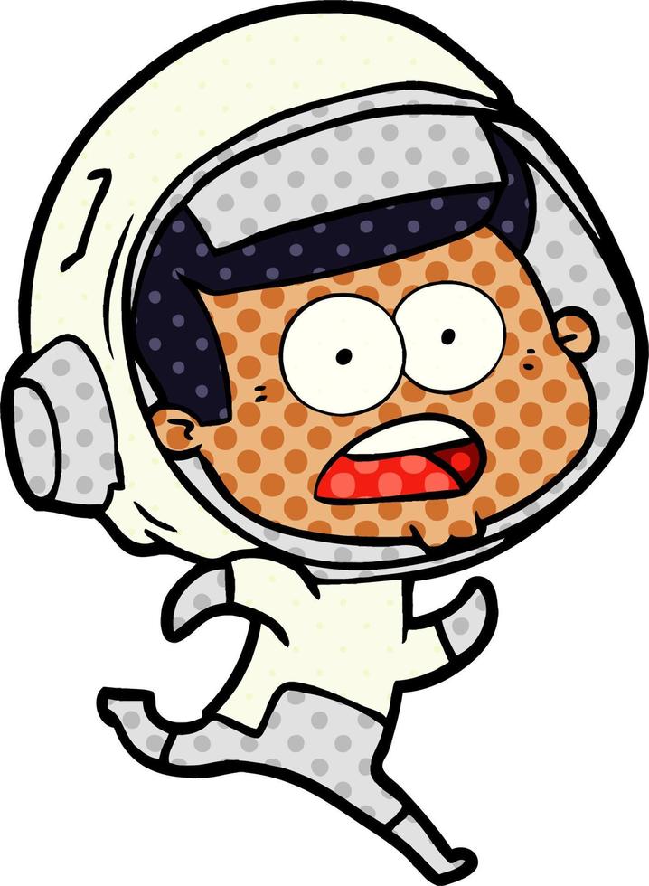 cartoon surprised astronaut vector