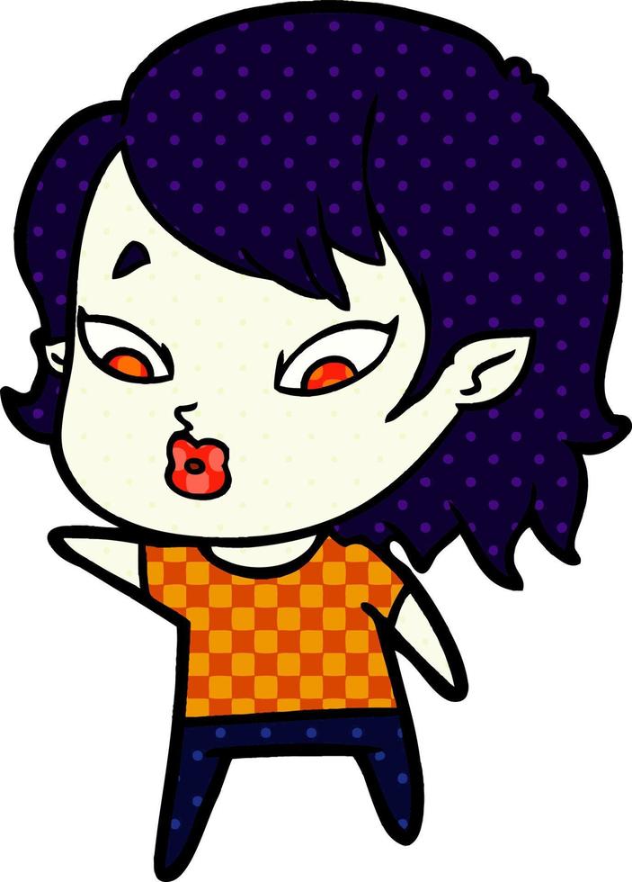 linda chica vampiro de dibujos animados vector