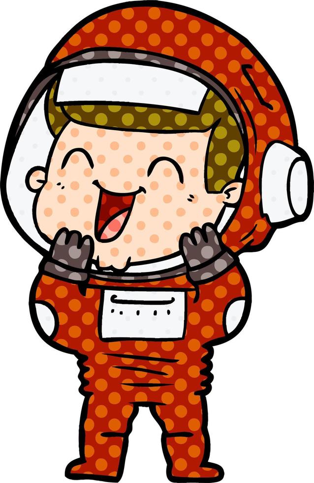 astronauta de dibujos animados feliz vector