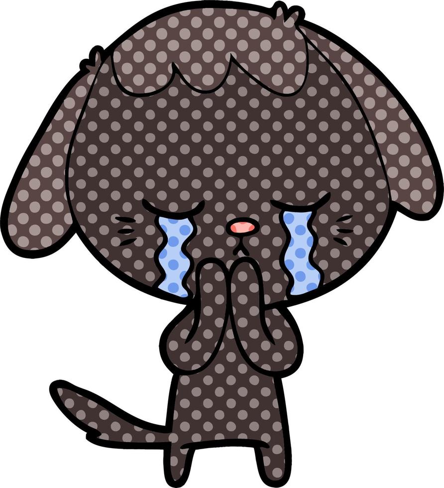 cartoon crying dog vector