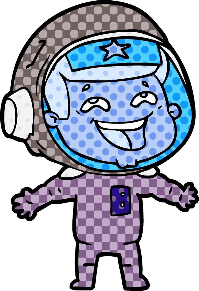 cartoon laughing astronaut vector