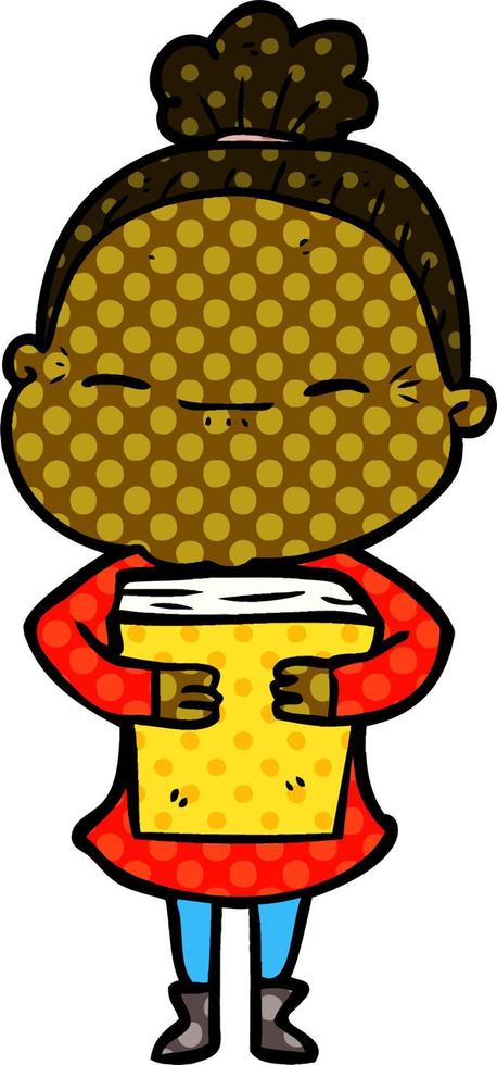 cartoon peaceful old woman vector