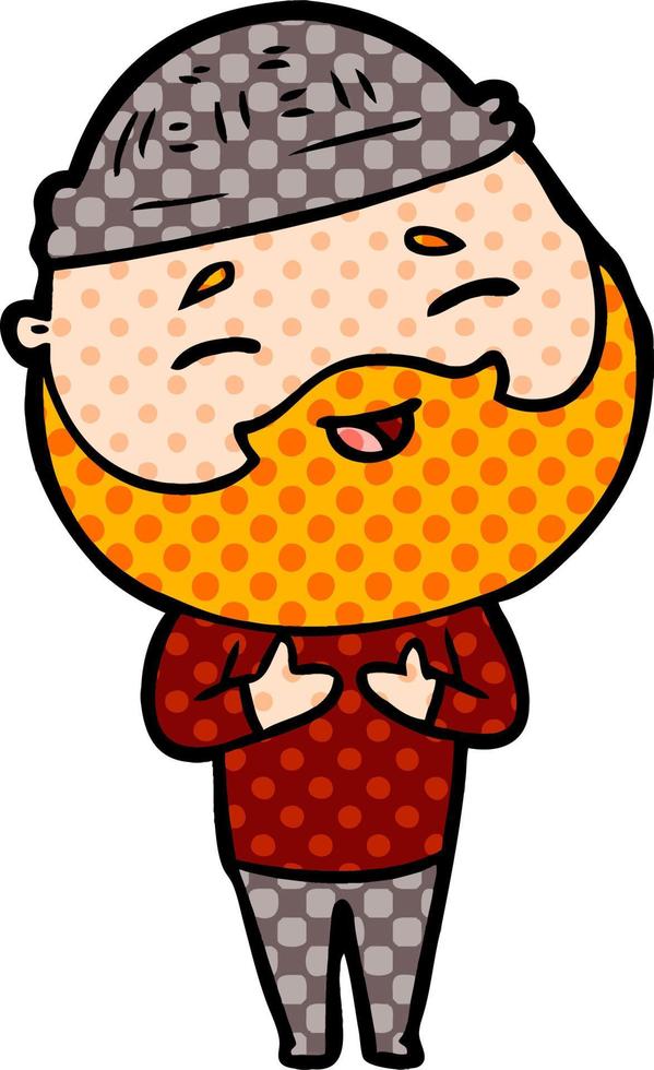 cartoon happy bearded man vector