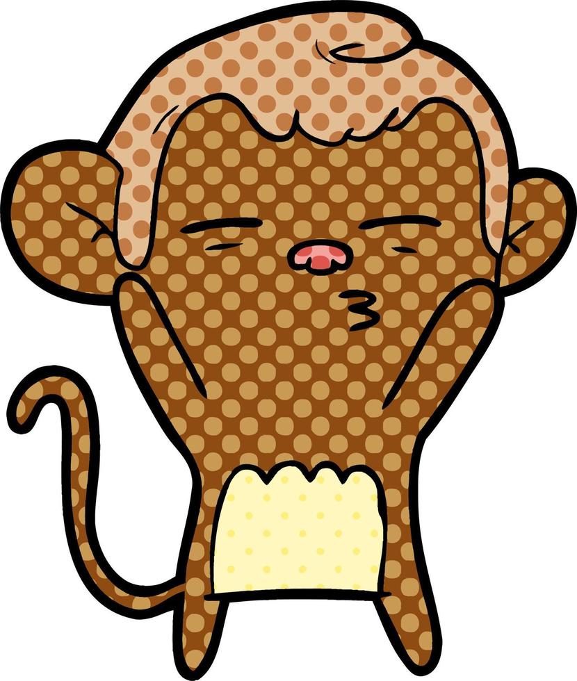 cartoon suspicious monkey vector